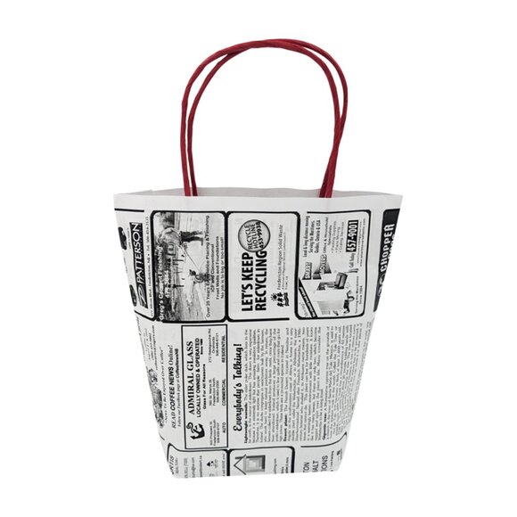 Greenii Small Handmade Newsprint Paper Bags Recyclable Paper Grocery Bags - Picture 1 of 3